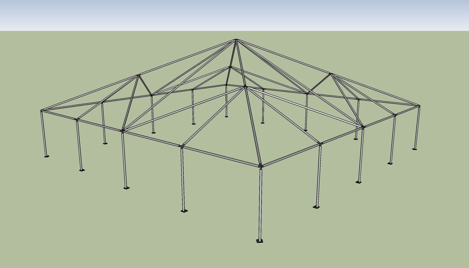 40x40 frame tent End View